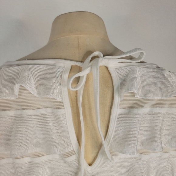 Vanessa Virginia Sz S Top All Over Ruffle White Anthropologie OB 712765 - Picture 4 of 7